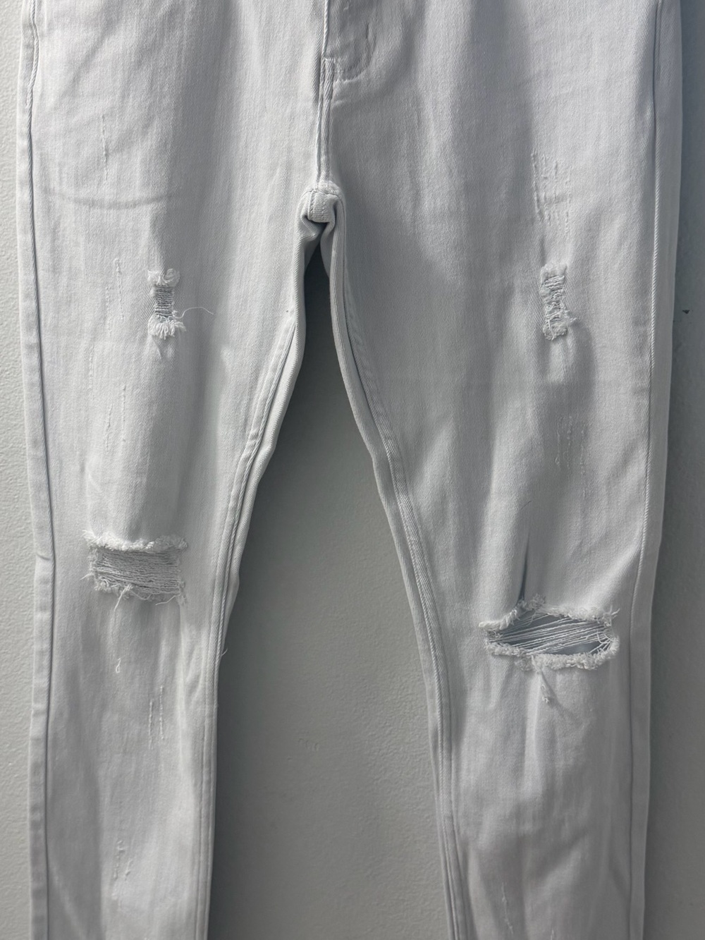 Serenede Men's Skinny Ripped Jeans in White